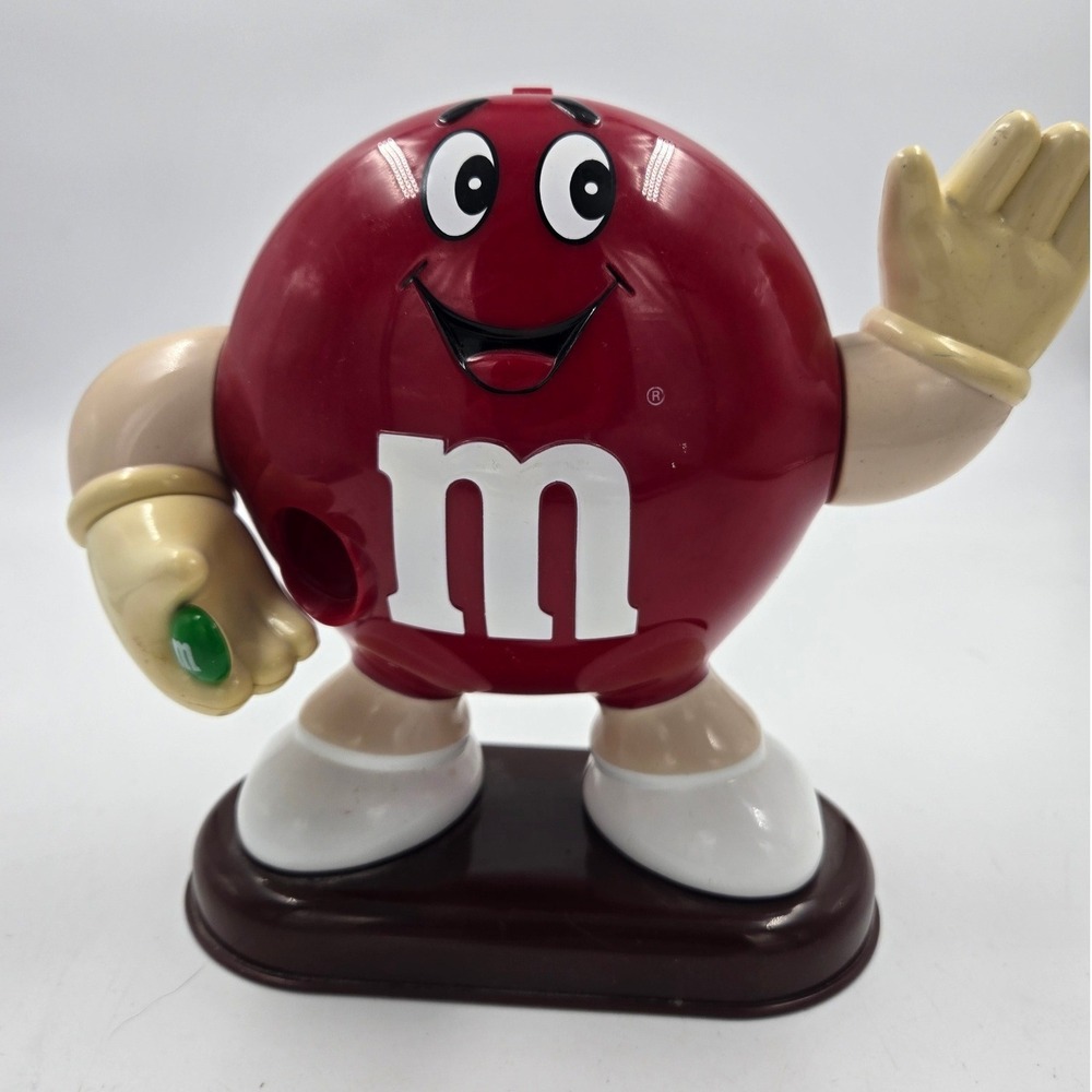 Vintage 1992 M&M's Red Character Candy Dispenser Waving Mars Inc Collectible